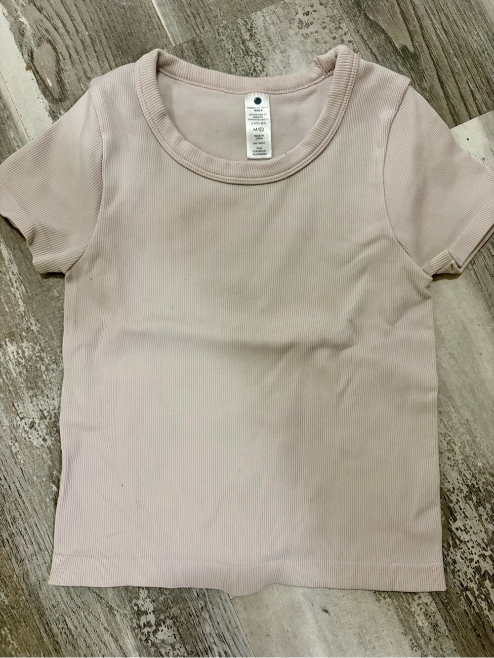 Yogalicious Light Pink Ribbed Short Sleeve Tee